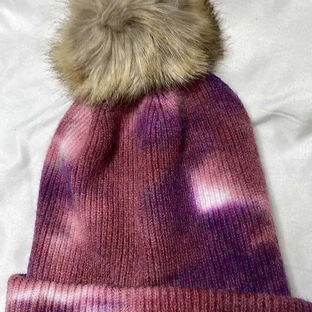 C.C Exclusive Women Tie Dye Pom Pom Beanie Hat.